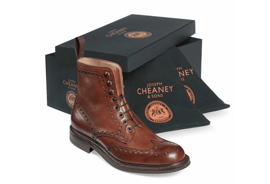 Men Cheaney & Sons | Tweed Derby Brogue Boot